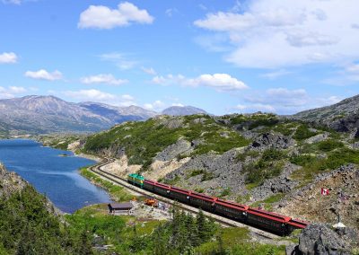 Train Traveling on hills