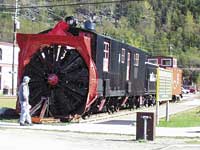 Rotary Snowplow No.1 has been restored and is on display by the Skagway Depot.